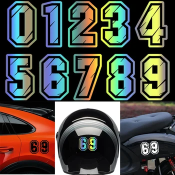 0 1 2 3 4 5 6 7 8 9 Състезателен номер Каска Racing Vinyl Decals Мотоциклет кола аксесоари стикер номер табела за състезателни шофьори