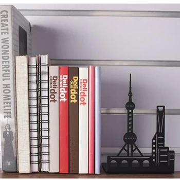 1 комплект Изящна куха метална подложка за книги Творчески забележителности Дизайнерски стойки за книги Творчески подарък Декоративни метални подпори