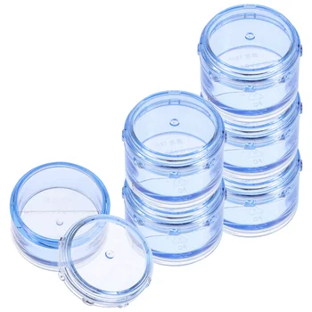 1 комплект преносима цилиндрична медицинска кутия пластмасова 7 решетки комбинация кутия за съхранение Организатор контейнер (размер S синьо)