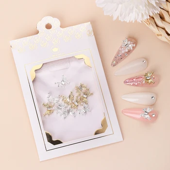 10pcs японски стил пеперуда нокти сексапил лъскави стъклени скъпоценни камъни кристал нокти изкуство декорация аксесоари
