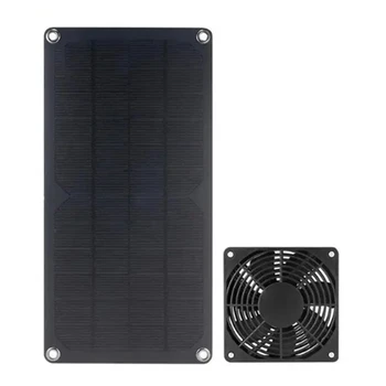 10W монокристален слънчев панел DC5521 изходен заряд 12V батерия PV плоча Pet изпускателен вентилатор комплект