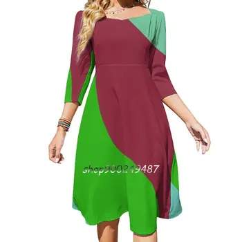 13 Going On 30 Камуфлажно-зелен и червен сладък възел разкроена рокля моден дизайн голям размер свободна рокля камуфлаж 13 Отиване