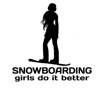 15.2*15.2CM Прекрасни сноуборд момичета винил кола стикери стайлинг декорация авто прозорец огледало за обратно виждане багажника водоустойчив стикер