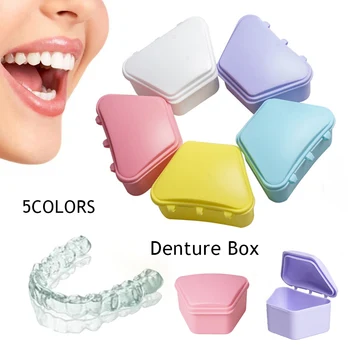 1бр Кутия за зъбни протези Кутия за съхранение на бонбони Кутия за съхранение на протези Фалшив протектор за зъби Ортодонтски скоби Консумативи за устна хигиена