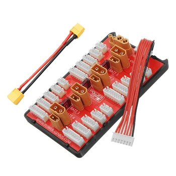 2 IN 1 XT30 XT60 паралелна платка за зареждане + XT60 кабел поддържа 4 пакета 2-6S липо батерия за RC модели мултикоптер