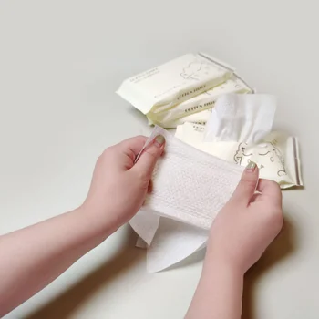 2 чанта индивидуална джобна хартия тъкан мека бебешка памучна кърпа за лице чиста мокра суха кърпичка за грим за еднократна употреба тъкан за лице 20pcs / чанта
