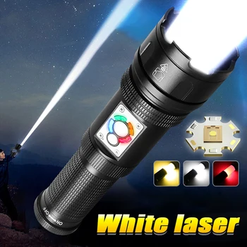 2023 Най-новият бял лазерен LED фенерче Long Shot акумулаторна факелна светлина Висока мощност фенери 3500M мощен тактически фенер