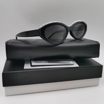 2024 Нов луксозен дизайнер Дамски слънчеви очила Елегантен котешко око реколта ацетат очила модерен мода за женски UV400 очила