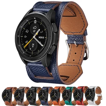 20mm 22mm лента за Samsung Galaxy Watch 4 класически активен 2 Gear S3 маншет естествена кожа гривна Huawei Watch GT 2 / 2e Pro каишка