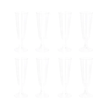 24Pcs еднократна шампанско стъкло бокал пластмасови тест стъкло шампанско стъкло коктейл стъкло 4.7Oz (150Ml)