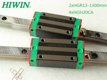 2pcs 100% оригинален Hiwin релса HGR20-1300mm + 4бр HGH20CA блокове за CNC рутер