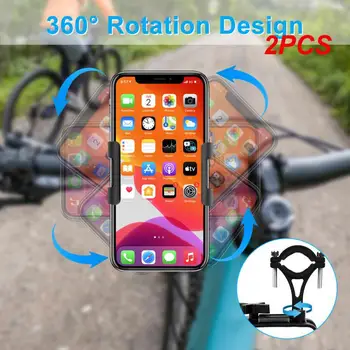 2PCS Метален държач за телефон за велосипеди Алуминиева сплав Противоплъзгаща скоба за мотоциклет GPS клип Универсална стойка за телефон за всички