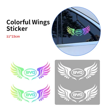 2pcs стикери за лого на автомобил Творчески крила Водоустойчив интериорен стикер за BYD M6 G3 G5 T3 13 F3 F0 S6 S7 E5 E6 Tang Song Qing Yuan M