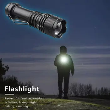 300 лумена мини led къмпинг лампи тактически фенерчетателескопично увеличение силна светлина факел за дома открит къмпинг туризъм