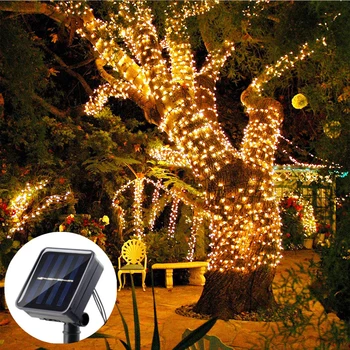 32m/22m/7m слънчева фея низ светлини 300 LED външна градина осветление слънчева енергия лампа Коледа венец къмпинг парти декорация