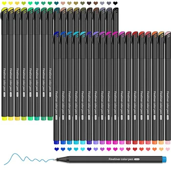 36 Цветен фин лайнер писалка набор Маркери за дневник Писалка 0.4mm Micron Fineliners Рисуване скица маркер Арт маркери Училищни аксесоари