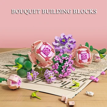 3D модел Мини DIY диамантени блокове тухли цвете сграда блок букет декорация творчески събрание играчки подаръци за деца