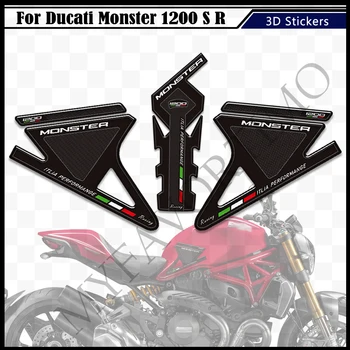 3D мотоциклет стикери Стикери Комплект газово гориво Танк за защита на коляното TankPad за Ducati Monster 1200 S R 1200S Дръжки за подложки за резервоари