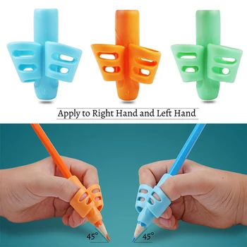 3Pcs Помощ за писане Grip Trainer Корекция на позата Захващане на пръста за деца Деца в предучилищна възраст Деца Възрастни за ляво или дясно