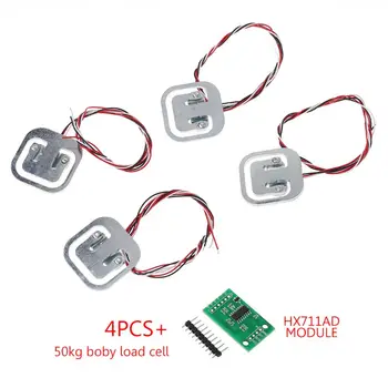 4pcs 50kg човешки мащаб натоварване клетки & HX711 AD модул DIY комплект съпротивление щам тегло сензор инструменти за измерване за Arduino