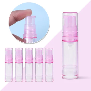 4pcs празна безвъздушна помпа пластмасови бутилки вакуум налягане емулсия бутилка с лосион помпа (5ML, розова вакуумна бутилка)