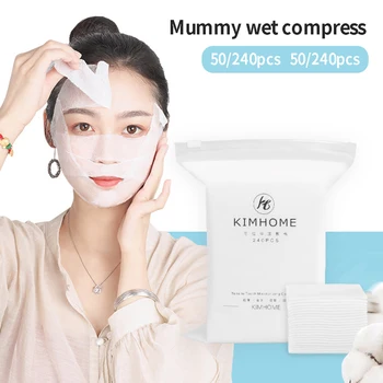 50 / 240Pcs еднократна кожа разтеглив мокър компрес памук за отстраняване на грим кърпи кърпа за лице тонер грижа за кожата почистващи инструменти