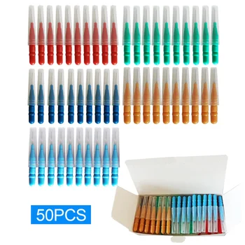 50Pcs/Set Interdental Brush Denta Floss Gum Oral Hygiene Floss Soft Tooth Brush Orthodontic Toothpick for Cleaning Oral Care