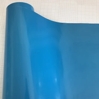 50x300cm гланцово синьо винилово фолио Sky Blue Gloss Car Wrap фолио с освобождаване на въздуха Безплатен стикер за опаковане на автомобили