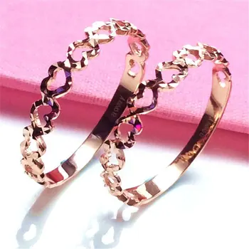 585 Лилаво злато 14k розово злато Класически сърдечни пръстени за жени Оригинални прости аксесоари за сватбени бижута