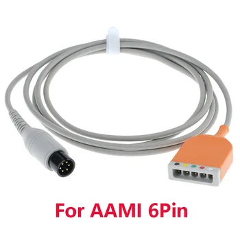 6 пинов ЕКГ ЕКГ адаптер за багажник Удължете кабела съвместим AAMI6P MEK Mindray Edan монитор или с дефибрилатор, за ESU-доказателство хирургия.