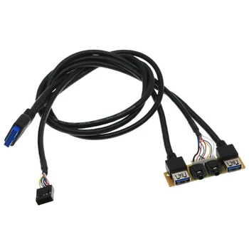  60cm преден панел USB3.0 + USB3.0 + HD аудио жак портове I / O съвет + вътрешен проводник USB панел линия DIY случай разширение линия
