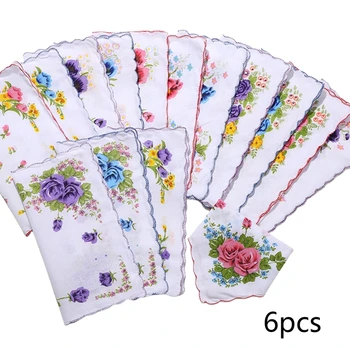 652F Изящни флорални носни кърпички Комплект джобни салфетки Направи си сам лента за коса материали за жени сватбено тържество църква