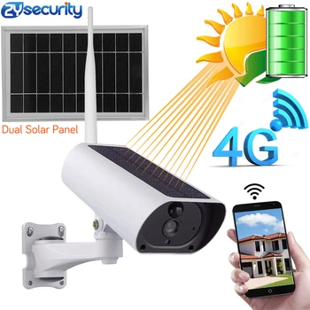 7W слънчева енергия 4G SIM карта Безжична IP камера 1080P 4X увеличение Аудио IR нощен изглед Външна батерия за видеонаблюдение Камера за видеонаблюдение