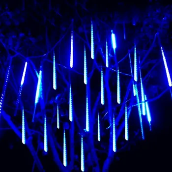 8 тръби LED метеор душ низ светлина водоустойчив ледени висулки сняг падане дъждовна капка низ светлина Хелоуин коледни гирлянди светлини