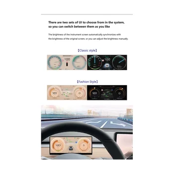 9In HD сензорен екран HUD за Tesla Model 3 Модел Y 2017-2023 Carplay Android AUTO Bluetooth WiFi (за AMD Ryzen + Intel Atom)