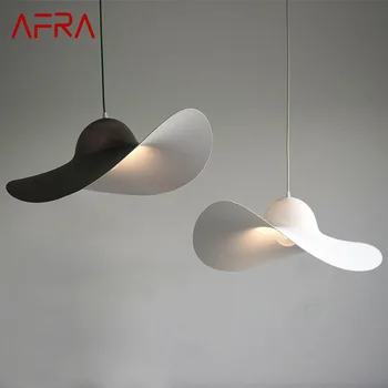 AFRA Nordic Art висулка светлина LED творчески сламена шапка висяща лампа за дома хол спалня проучване простота декор