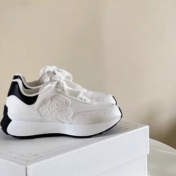 All-Match дебели подметки малки бели обувки Луксозна марка маратонки 2023 Пролетно свободно време татко обувки Мъжки и дамски кожени маратонки