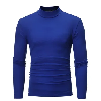 B8413 Jodimitty зимата топло половин висока яка мода термо бельо мъже макет врата основни тениска блуза пуловер дълъг ръкав