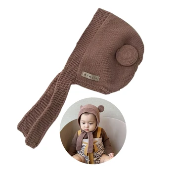 Baby Beanie Шапки Наушници Бебешка шапка Bear Bonnet Cap Зимна топла шапка Защита на ушите Шапка за бебета на възраст 0-3 години
