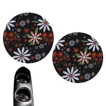 Car Coasters Car Drink Pad Cup Coaster Non-slip Floral Car Cup Holder Coaster Portable Car Cup Holder Insert Coaster For Coffee