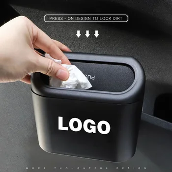 Car Trash Can Car Logo Висящо кошче за боклук Интериорни аксесоари за Peugeot 407 508 2008 5008 307 308 3008 206 207 208 107 106 205