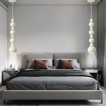 Cream White Gourd висулка светлини спалня нощно шкафче E27 LED творчески дизайнер осветителни тела Баухаус вътрешно осветление Nordic