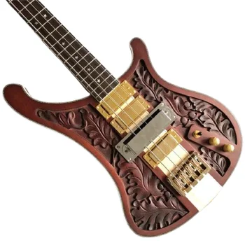 Custom Ricken 4 string 4003 Electric Bass Guitar Neck Through Body Gold Hardware Безплатна доставка в наличност