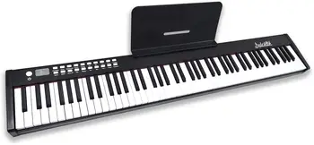 Dulcette DC11 88-клавишна портативна пиано клавиатура | -In високоговорители | Полупретеглени клавиши | Поддържащ педал MIDI/USB | Електрическа клавиатура Pi