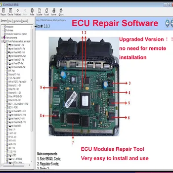 ECU Софтуер за ремонт Обновени ECU модули Ремонт Pinout Immo местоположение, включително мултиметри транзистор EEprom инструмент за ремонт на автомобили