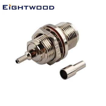 Eightwood 5PCS N жак женски RF коаксиален конектор адаптер права преграда с О-пръстен кримпване за RG316 LMR-100 RG174 кабел