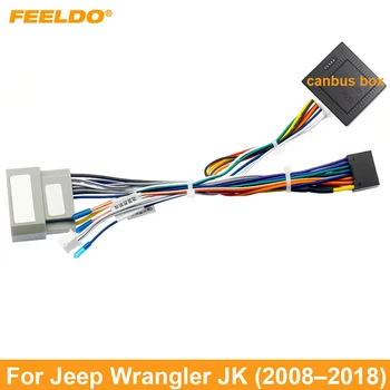 FEELDO 10Set Car 16pin Android окабеляване с канбус за Jeep Wrangler JK (2008–2018) Стерео инсталация за следпродажбено обслужване