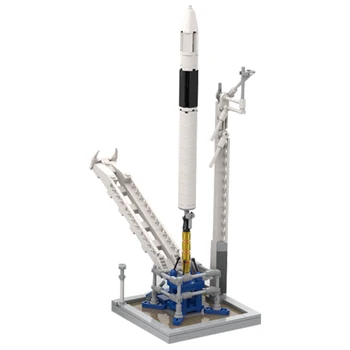 Gobricks MOC Сатурн V мащаб SpaceXs Falcon 1 Carrier Rocket Building Block Set Space Launch Rocket Education Тухлени играчки за дете