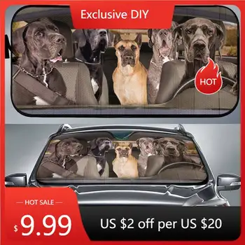 Great Dane Dogs 5 Auto Sun Shade, Dog Design, Car Sun Shade, Car Decor, Custom Print, Car Accessories, Guardian Dogs, Apollo of