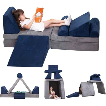 GudoInsole Играйте диван диван за деца 9PCS секционен диван стая за игри въображаеми мебели за творчески деца момичета и момчета спалня
